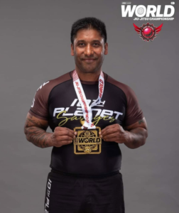 Gurwant Singh after winning the 2024 SJJIF No-Gi World Championship at brown belt heavyweight