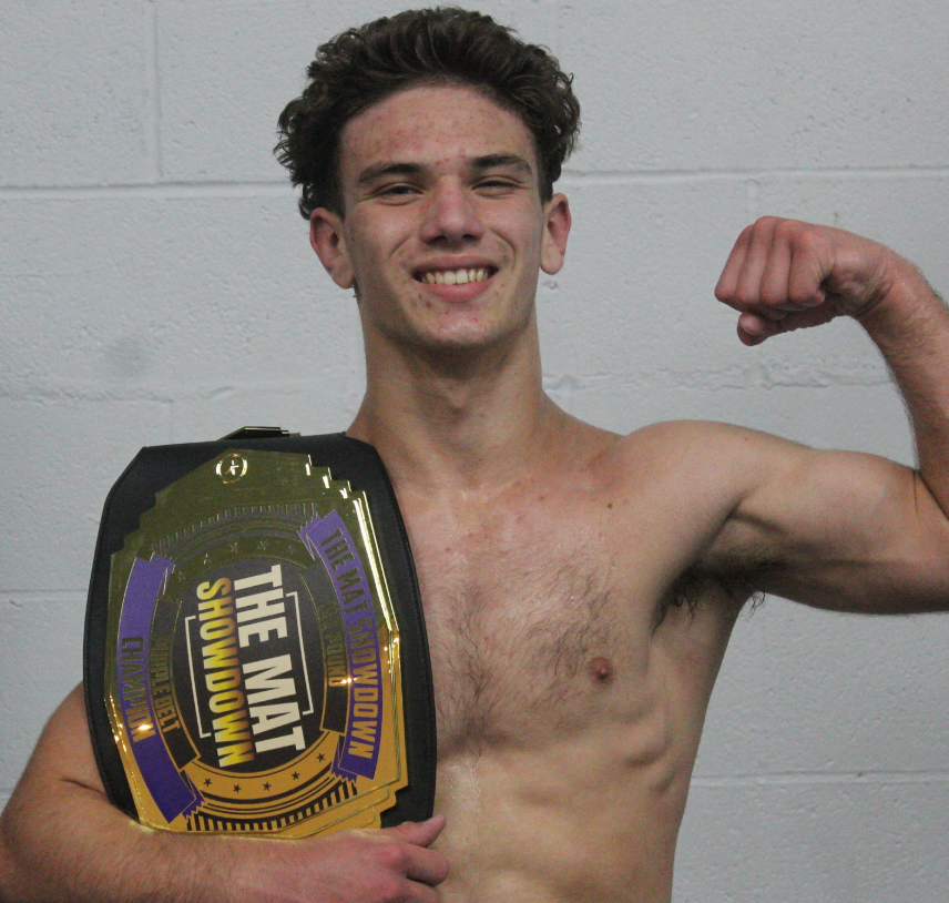 Jonny Mezheritskiy after winning The Mat Showdown 150-pound Purple Belt Championship