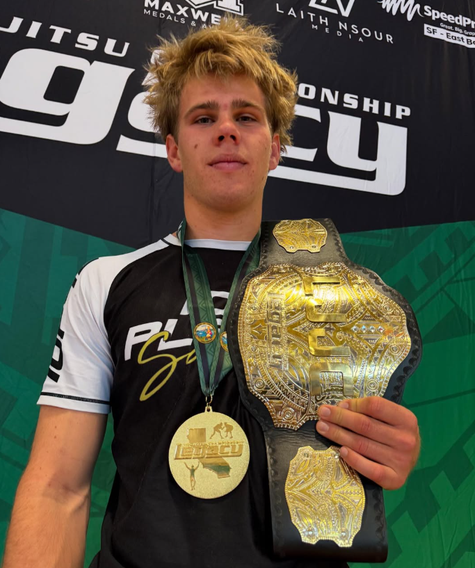 10th Planet Oakland athlete Will Hester after winning his division and absolute championship at Legacy Jiu Jitsu