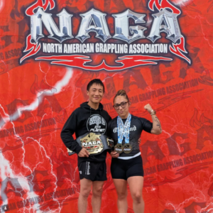 Alan Chang and Vanessa Vasquez representing 10th Planet Oakland after winning championships at NAGA San Jose