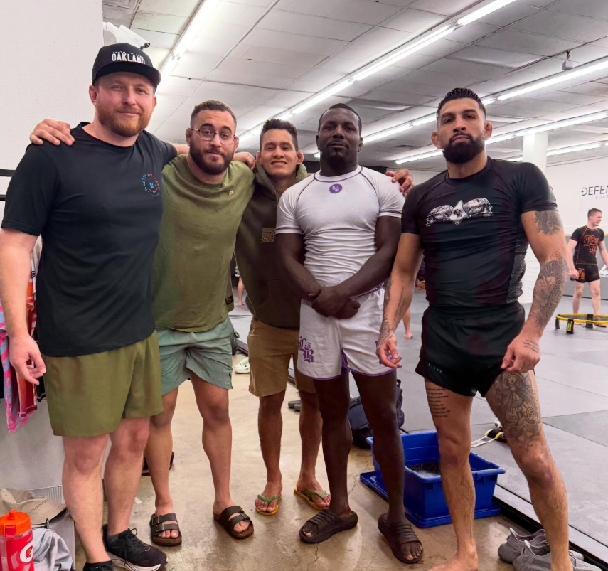 Michael Hillebrand with elite no-gi grapplers at Simple Man Martial Arts in Austin Texas